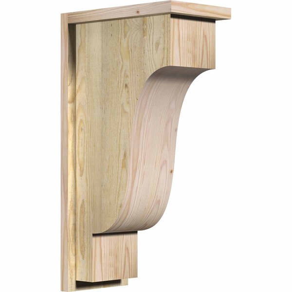 Ekena Millwork Newport Rough Sawn Corbel w/Backplate, Douglas Fir, 8"W x 14"D x 26"H COR08X14X26NEW01RDF - main